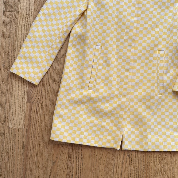 ♻️DONATED DEC. 2023♻️ 
Zara yellow/white checkered gingham coat size M - Picture 4 of 9